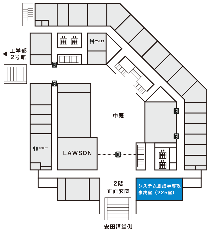 ⼯学部3号館2階フロアマップ